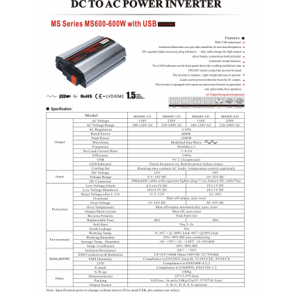  Carspa 600w-12v Modifiye Sinüs Inverter Carspa 600w-12v Modifiye Sinüs Inverter